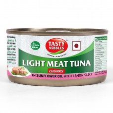 Tasty Nibbles Light Meat Tuna chunks In Sunfower Oil with Lemon Slice 185g