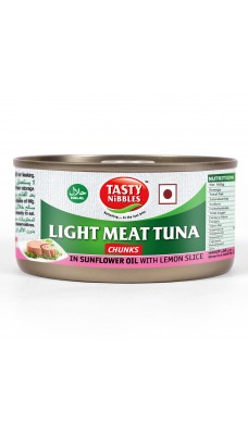 Tasty Nibbles Light Meat Tuna chunks In Sunfower Oil with Lemon Slice 185g